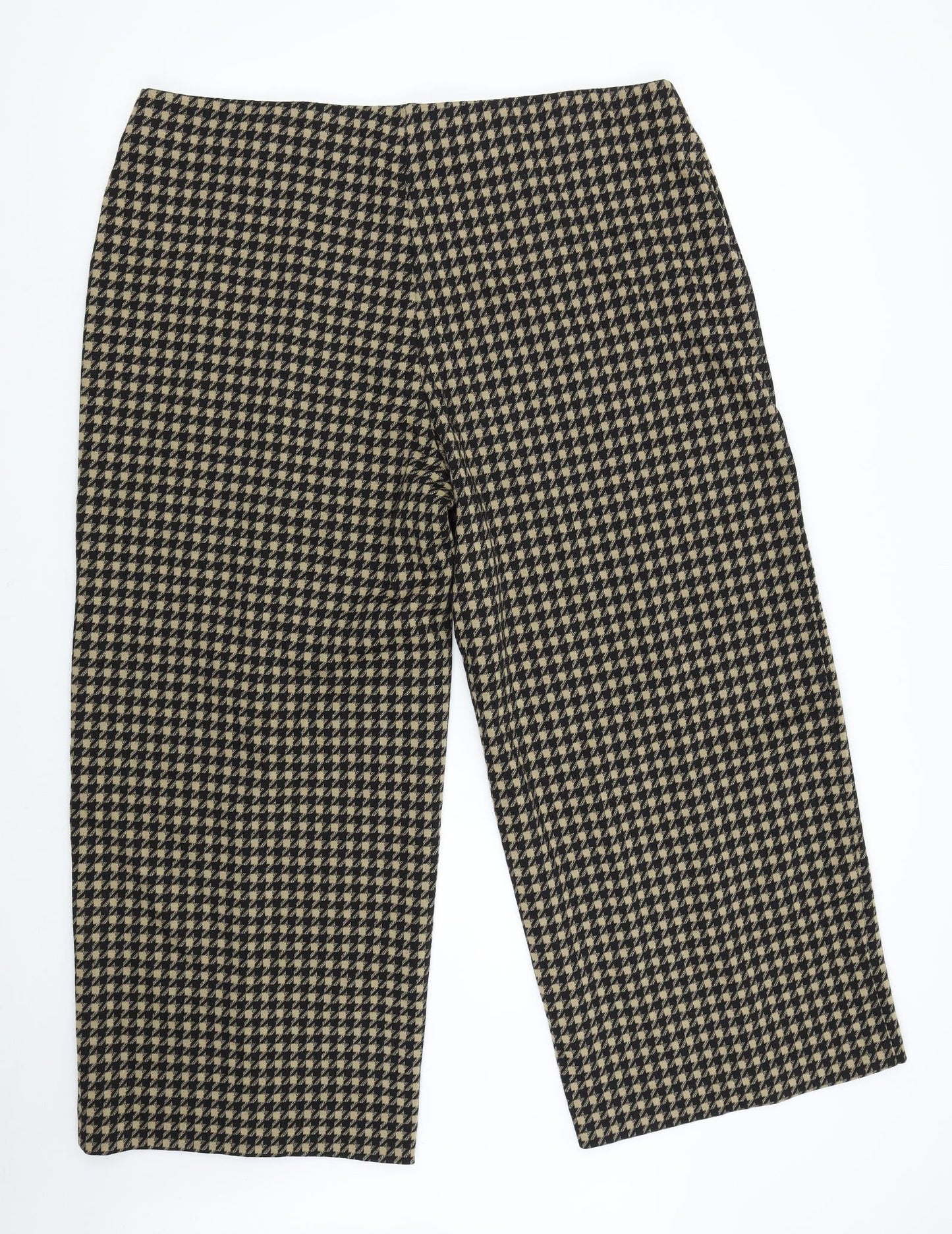 M&S Womens Brown Houndstooth  Trousers  Size 22 L27 in - Short