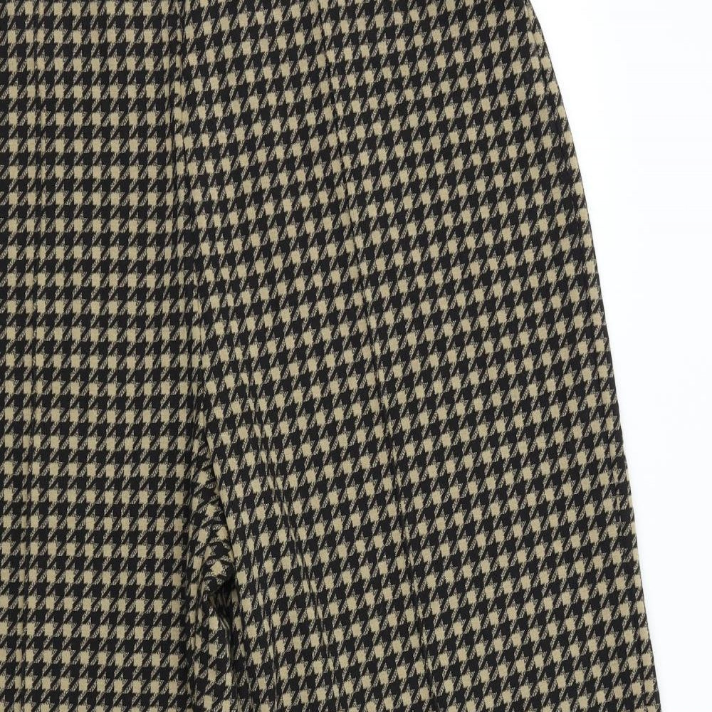 M&S Womens Brown Houndstooth  Trousers  Size 22 L27 in - Short