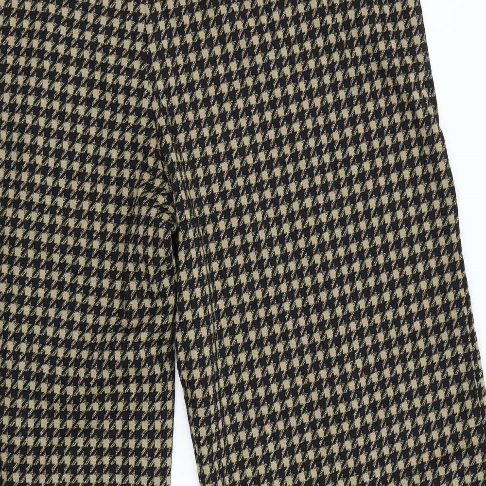 M&S Womens Brown Houndstooth  Trousers  Size 22 L27 in - Short
