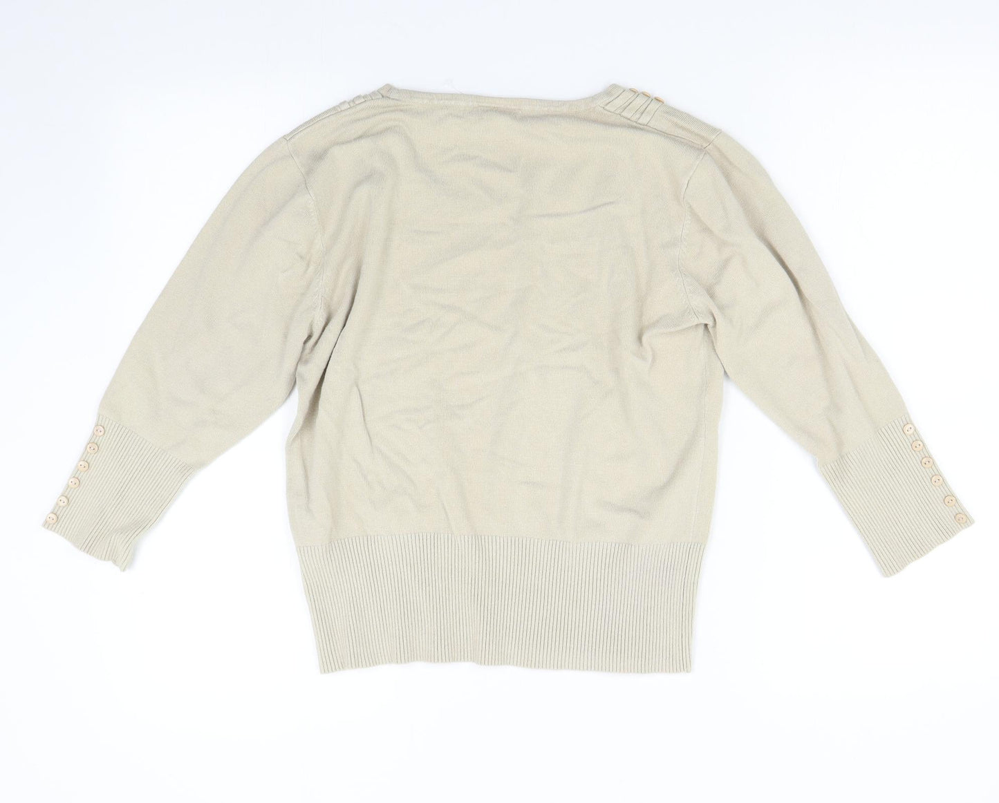 Roman Womens Beige  Knit Pullover Jumper Size 8