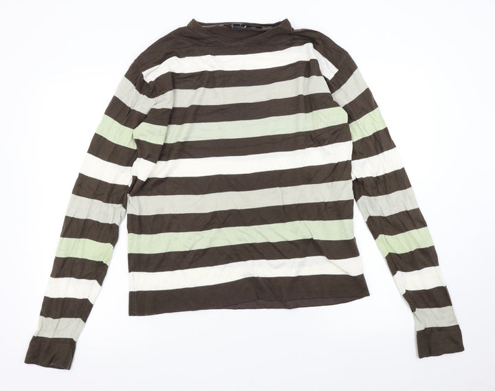 Cutting Edge Mens Multicoloured Striped Knit Pullover Jumper Size L