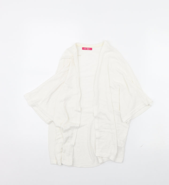 yd Girls White Cardigan Jumper Size 10 Years