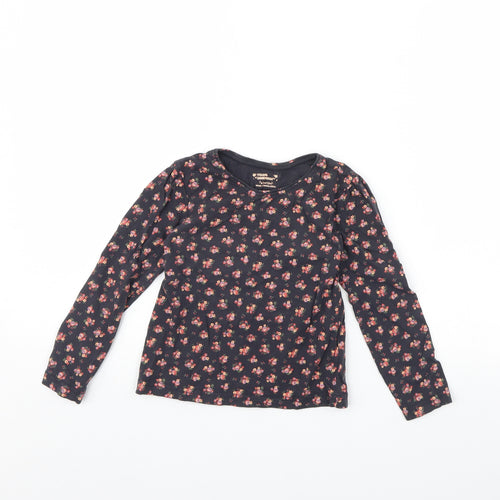 Young Dimension Girls Blue Floral  Basic T-Shirt Size 6 Years