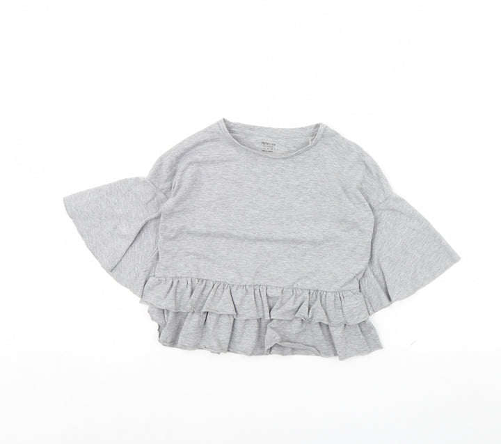 F&F Girls Grey Basic Blouse Size 6 Years