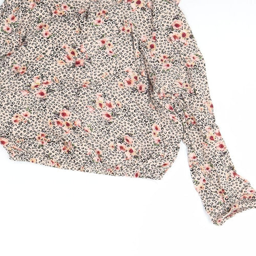 Primark Girls Pink Animal Print  Basic Blouse Size 7 Years