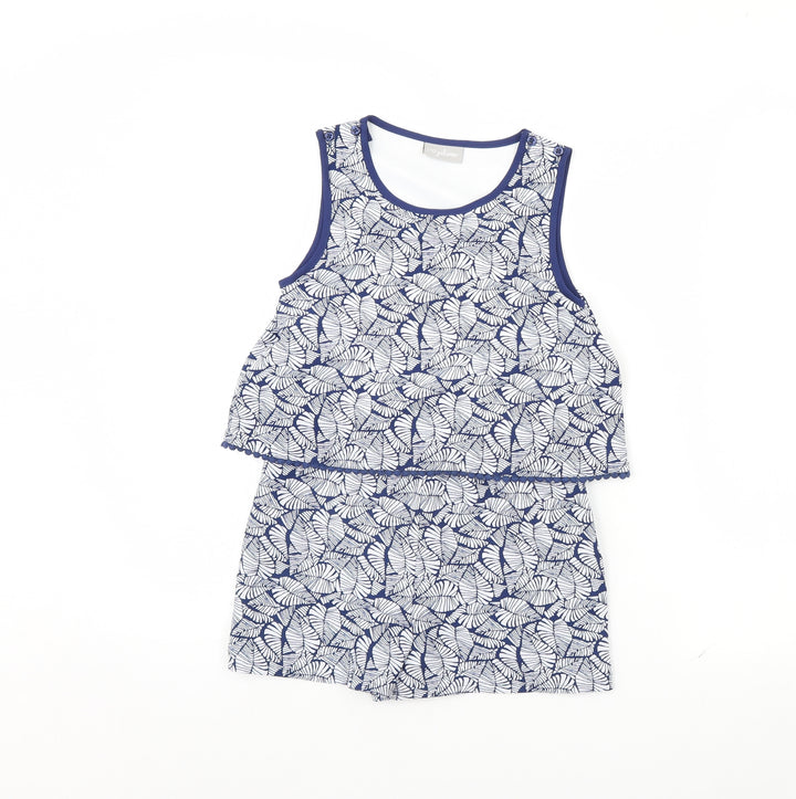 I Love Girls Wear Girls Blue Floral Playsuit One-Piece Size 8 Years