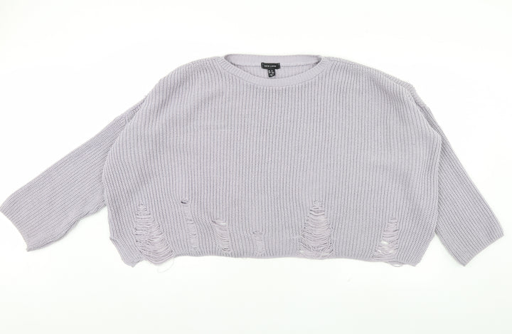 New Look Womens Purple Pullover Jumper Size M