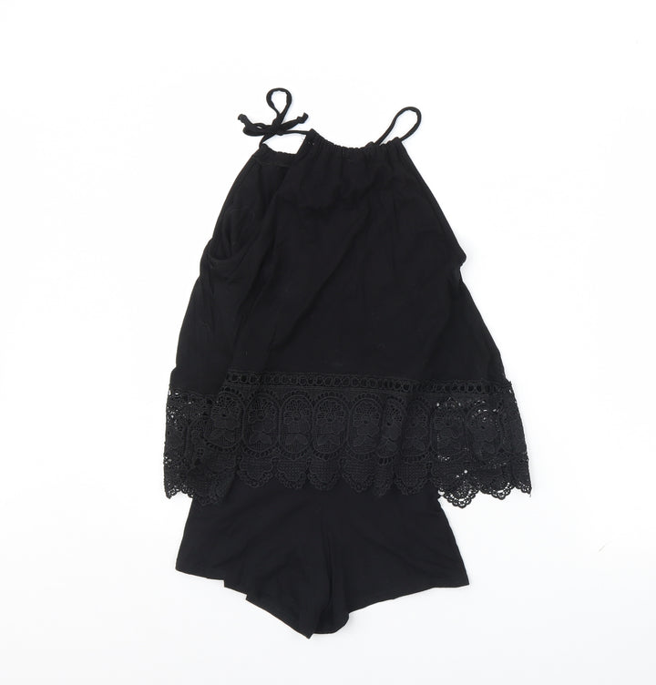 Boohoo Womens Black Playsuit One-Piece Size 6