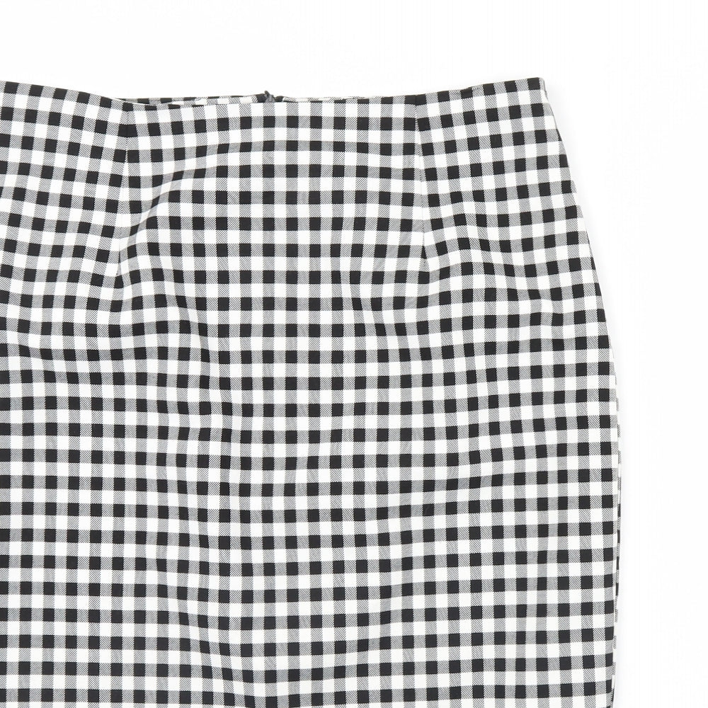 F&F Womens Black Plaid  Straight & Pencil Skirt Size 16