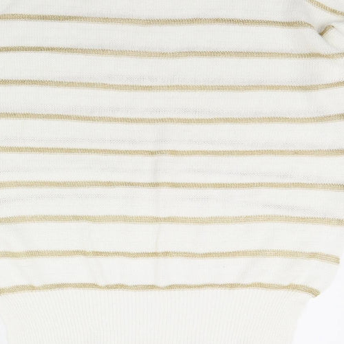 Alice & You Womens White Striped  Pullover Jumper Size 8