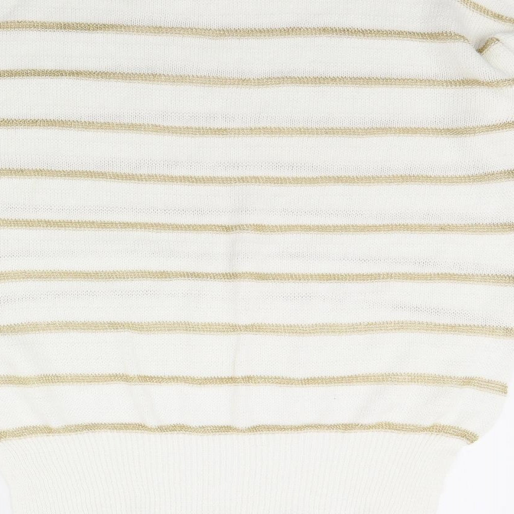 Alice & You Womens White Striped  Pullover Jumper Size 8