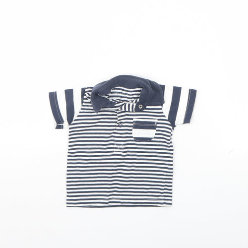 Nutmeg Baby Blue Striped  Basic Polo Size 3-6 Months