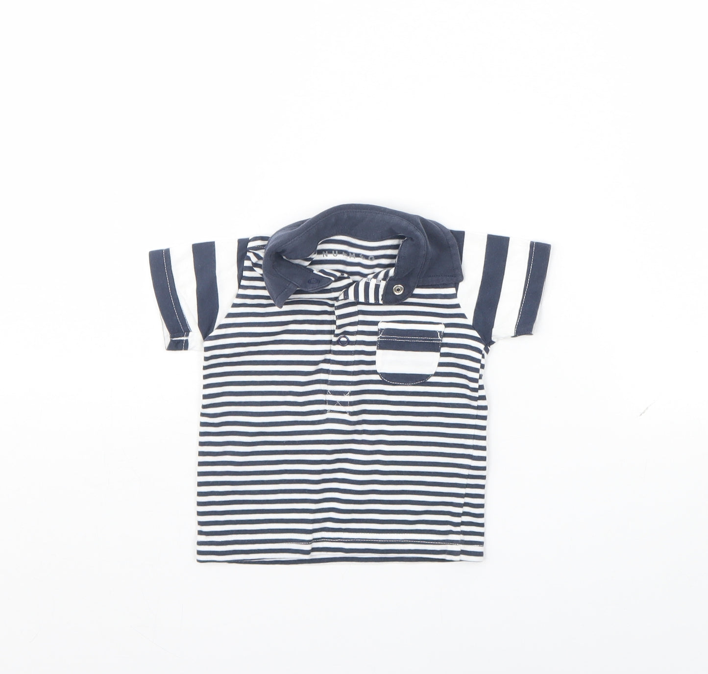 Nutmeg Baby Blue Striped  Basic Polo Size 3-6 Months