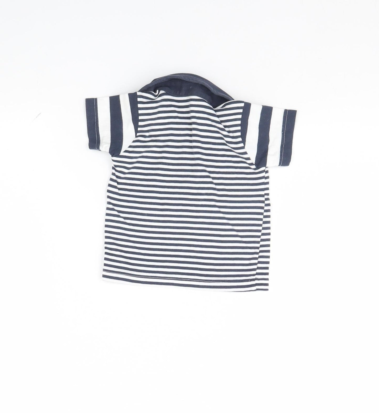 Nutmeg Baby Blue Striped  Basic Polo Size 3-6 Months