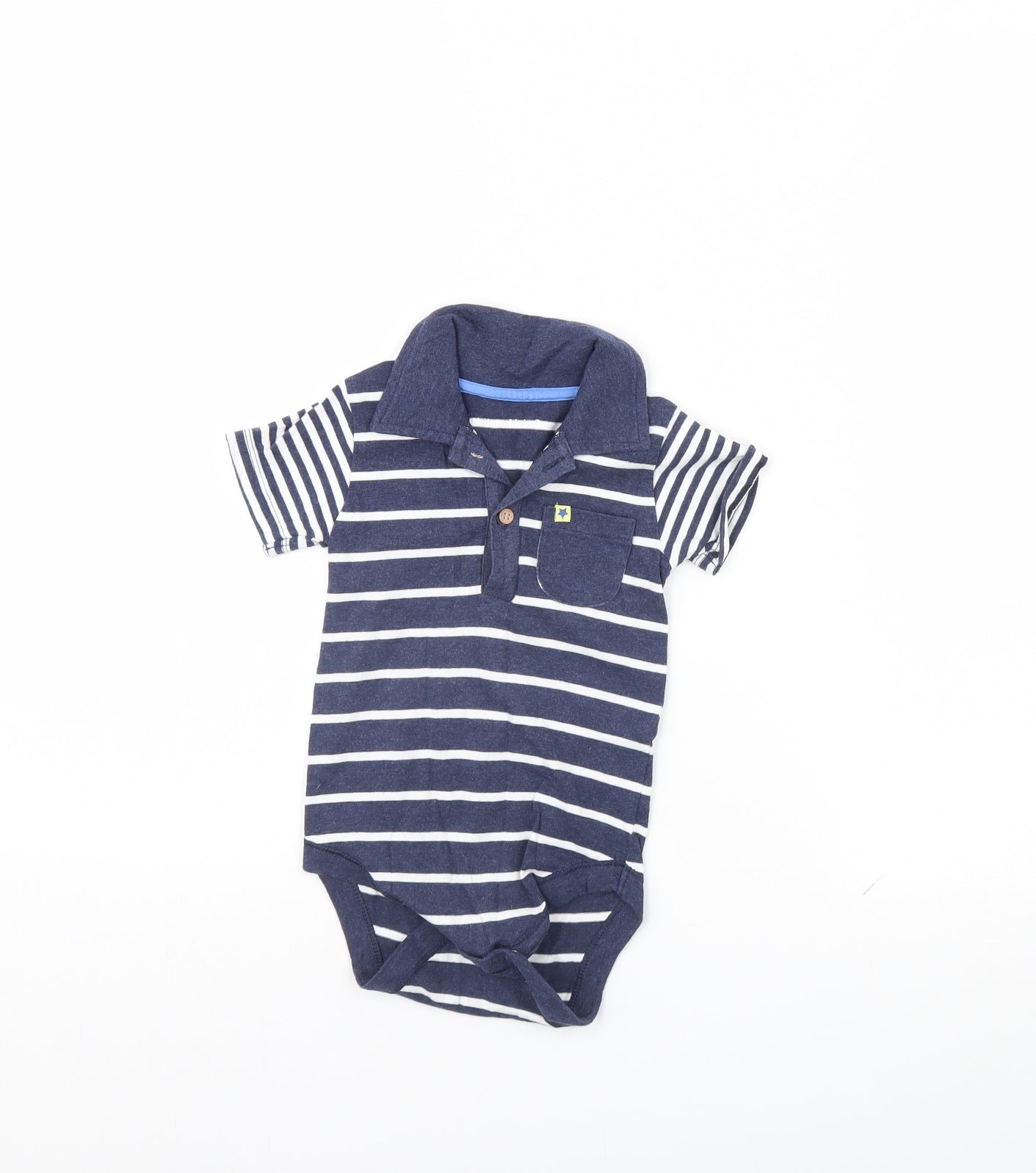 Nutmeg Baby Blue Striped  Babygrow One-Piece Size 12 Months