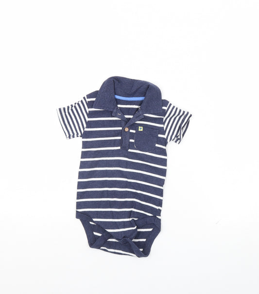 Nutmeg Baby Blue Striped  Babygrow One-Piece Size 12 Months