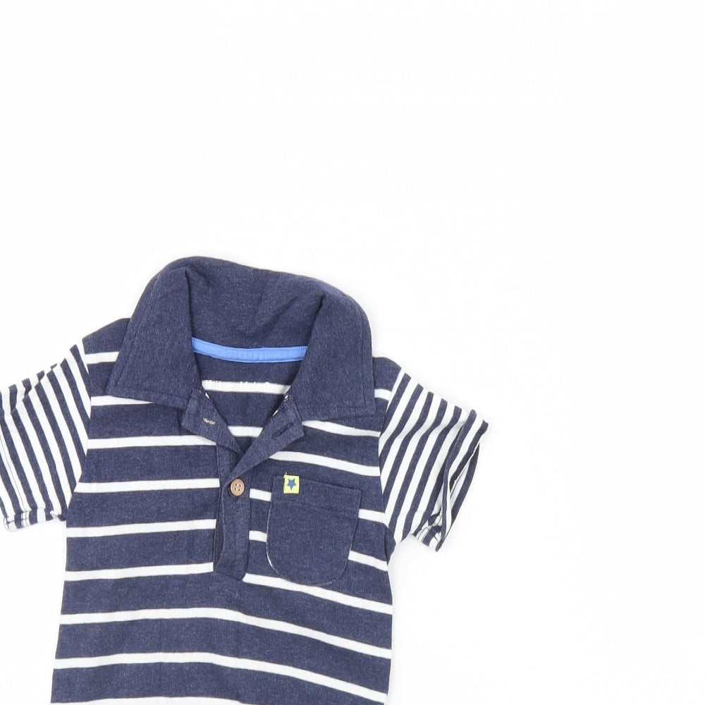 Nutmeg Baby Blue Striped  Babygrow One-Piece Size 12 Months