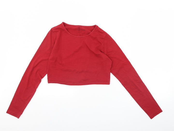 Atmosphere Womens Red Cropped T-Shirt Size 12