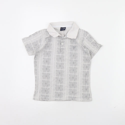 AJ Jeans Boys White Polka Dot  Basic Polo Size 9 Years