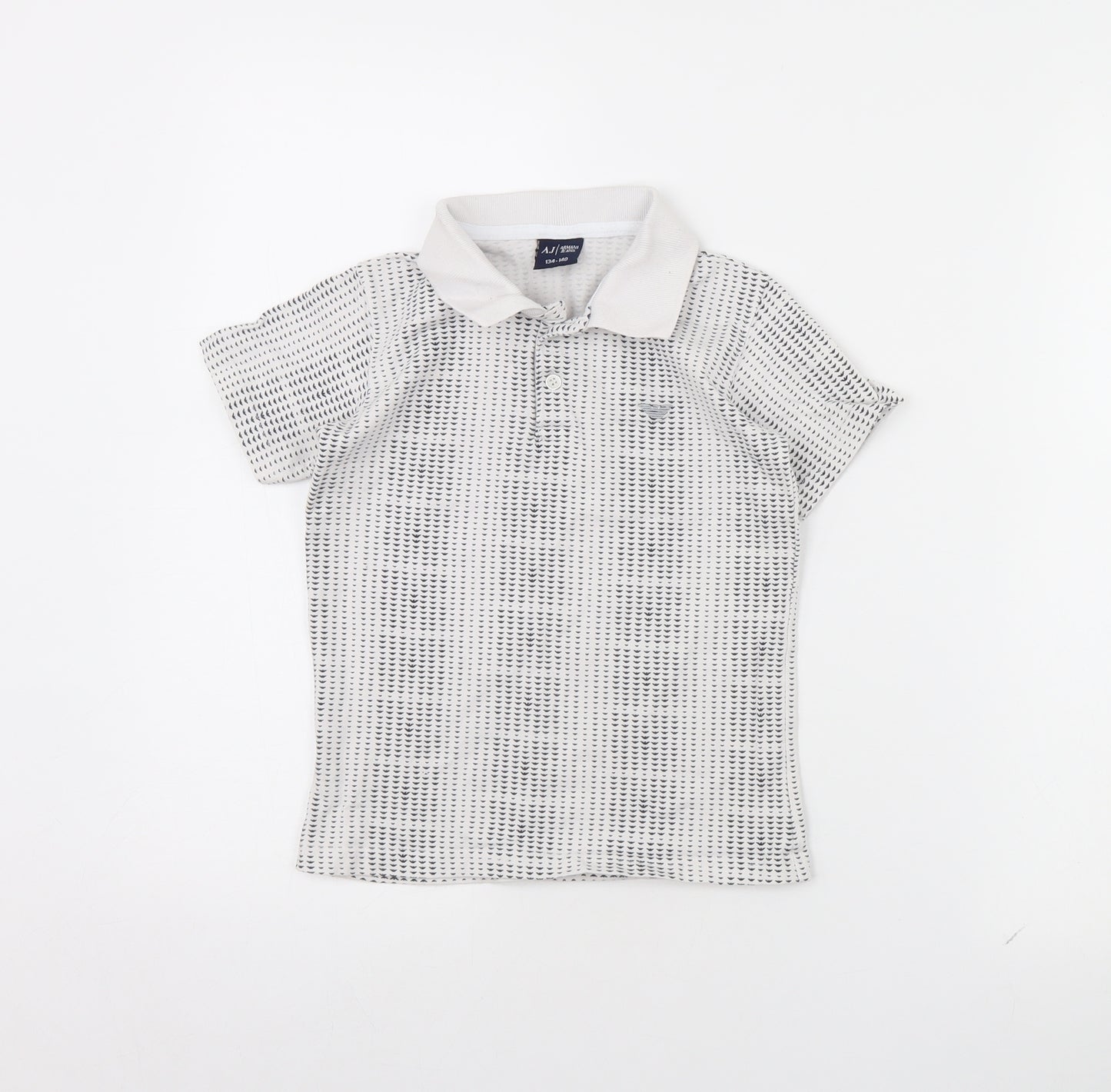AJ Jeans Boys White Polka Dot  Basic Polo Size 9 Years