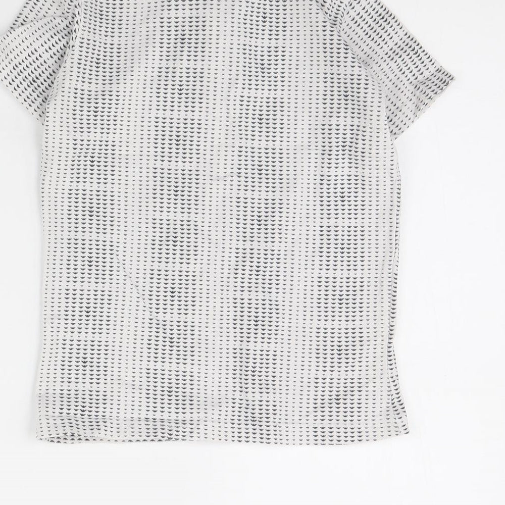 AJ Jeans Boys White Polka Dot  Basic Polo Size 9 Years
