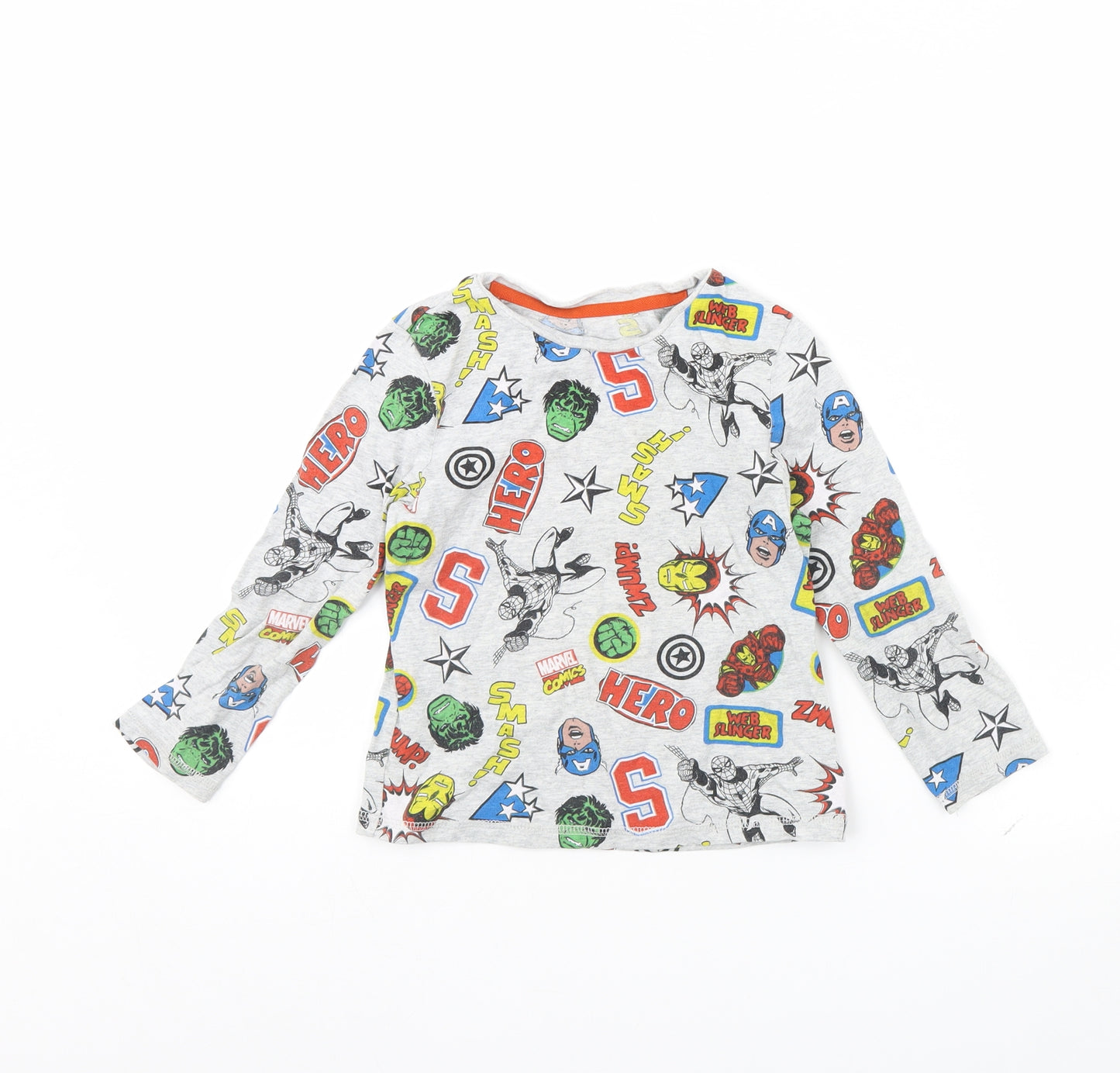 George Boys Grey Spotted  Basic T-Shirt Size 4 Years  - Marvel