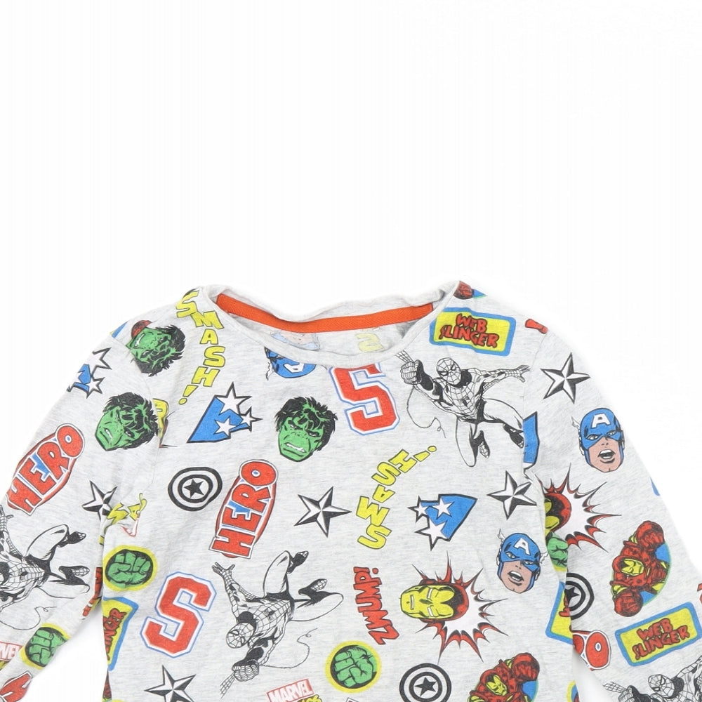George Boys Grey Spotted  Basic T-Shirt Size 4 Years  - Marvel