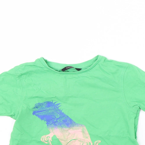 George Boys Green   Basic T-Shirt Size 5 Years  - Dinosaur