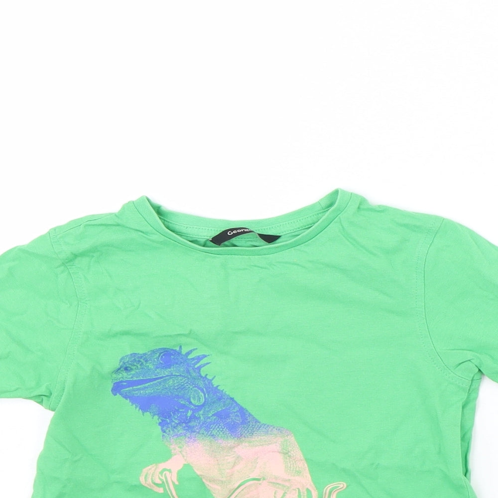 George Boys Green   Basic T-Shirt Size 5 Years  - Dinosaur