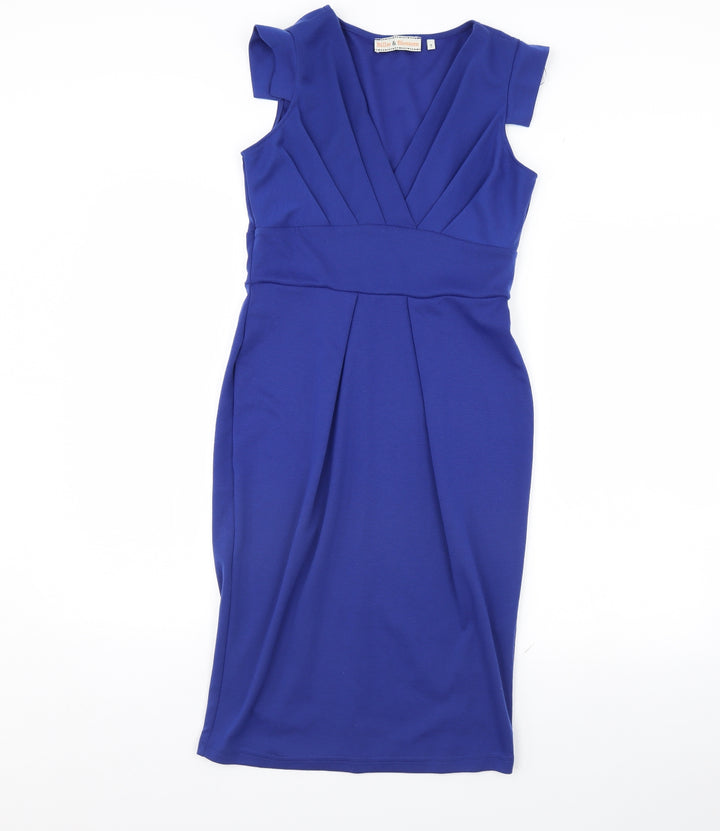 Billie & Blossom Womens Blue   Pencil Dress  Size 8