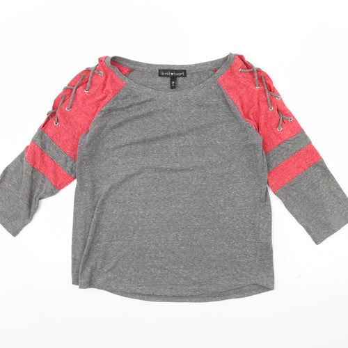 Derek Heart Womens Grey   Basic Blouse Size M