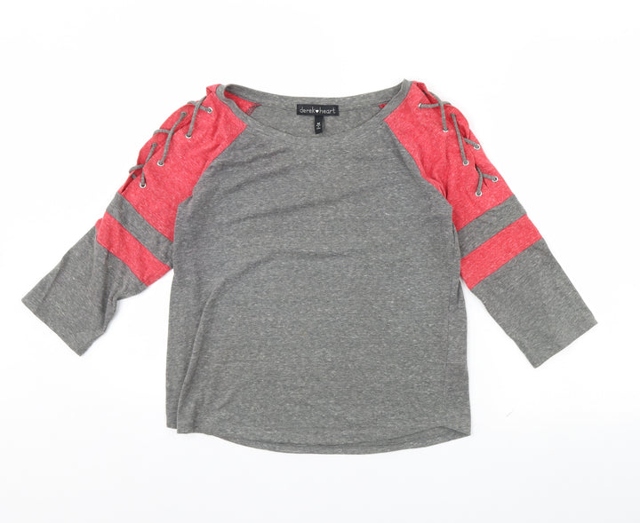 Derek Heart Womens Grey   Basic Blouse Size M