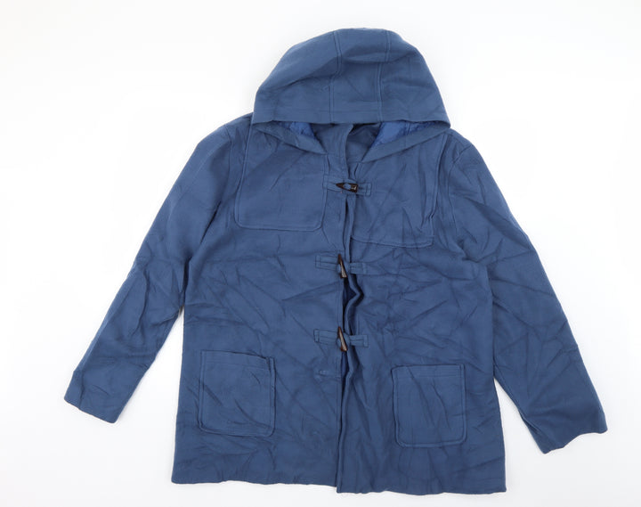 anne de lancay Womens Blue Overcoat Coat Size XL