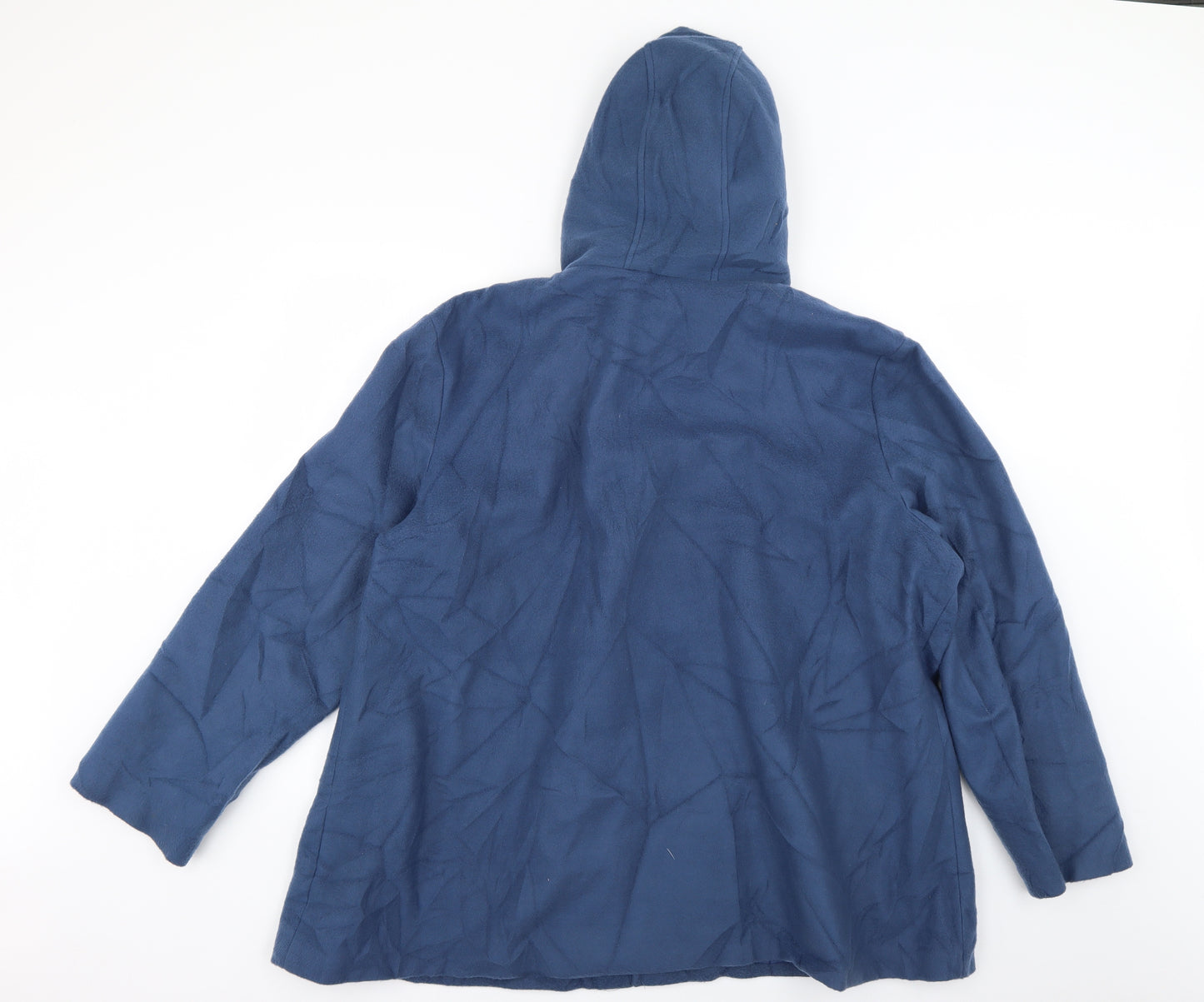 anne de lancay Womens Blue   Overcoat Coat Size XL