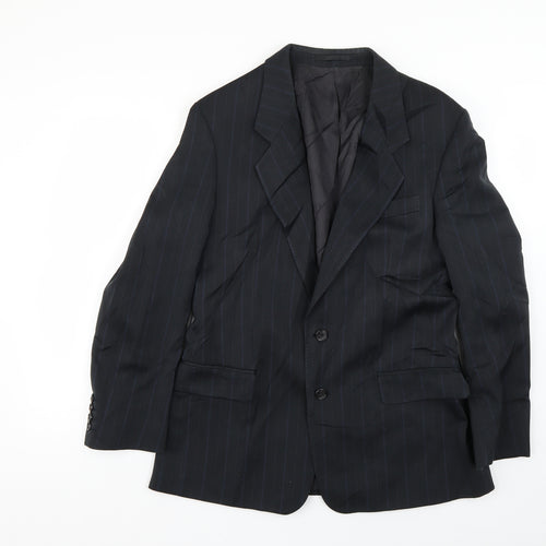 monarch Mens Blue Striped  Jacket Suit Jacket Size 34