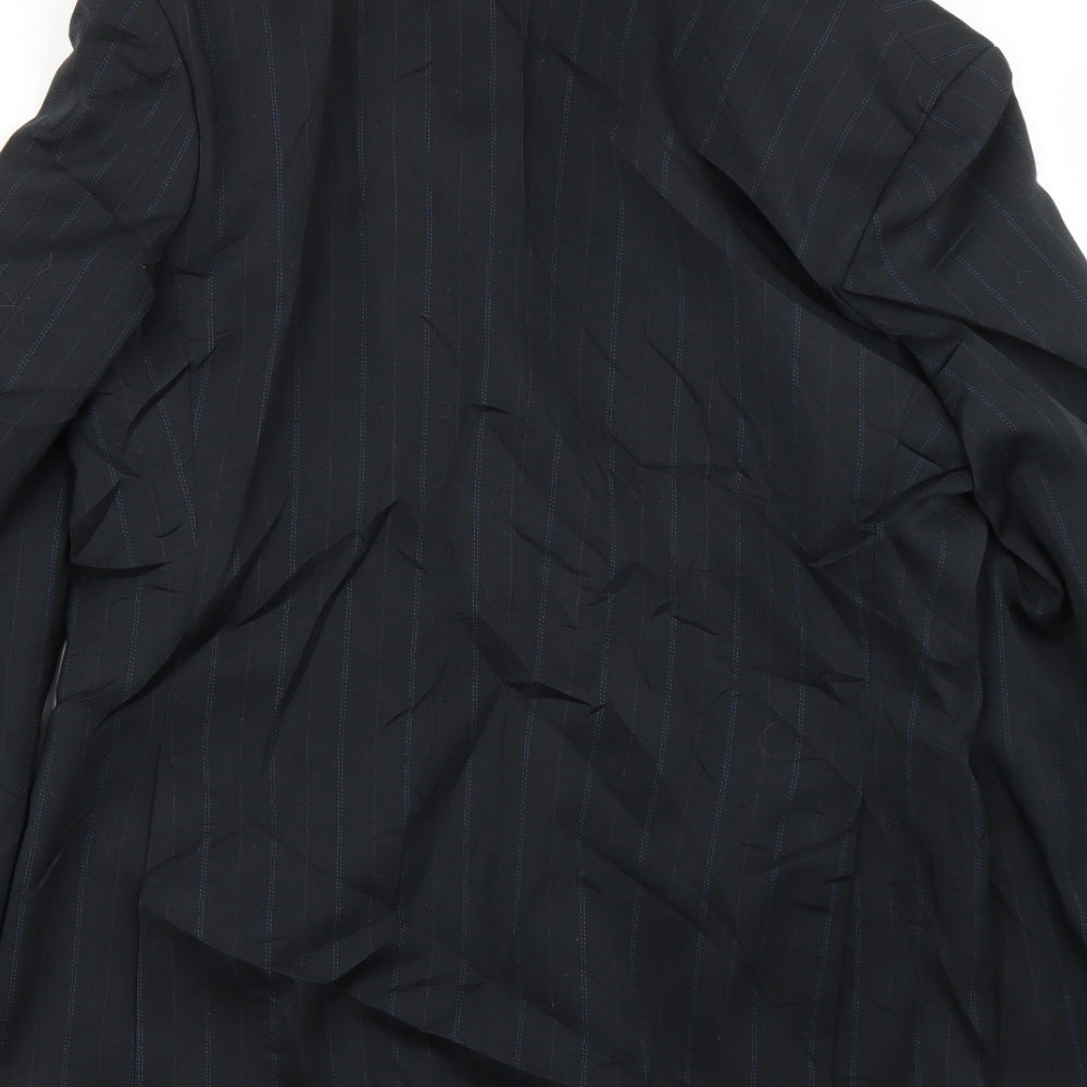 monarch Mens Blue Striped  Jacket Suit Jacket Size 34