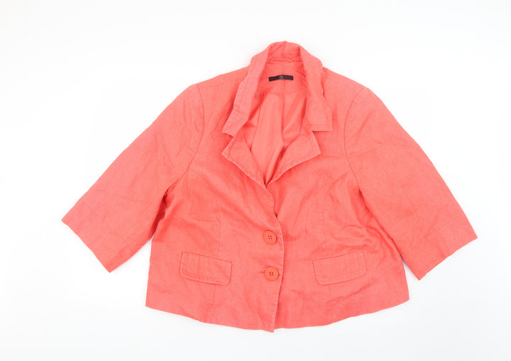 Evans Womens Orange Overcoat Coat Size 22