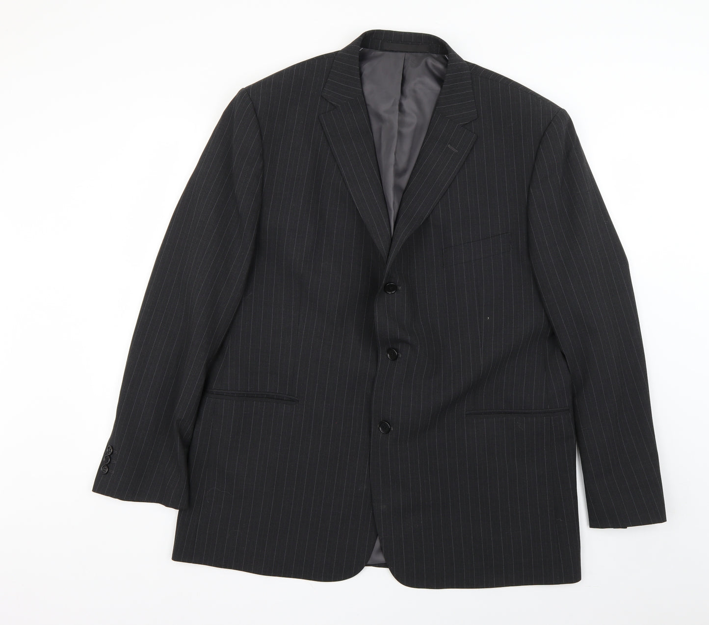 marks Mens Grey Striped  Jacket Suit Jacket Size M