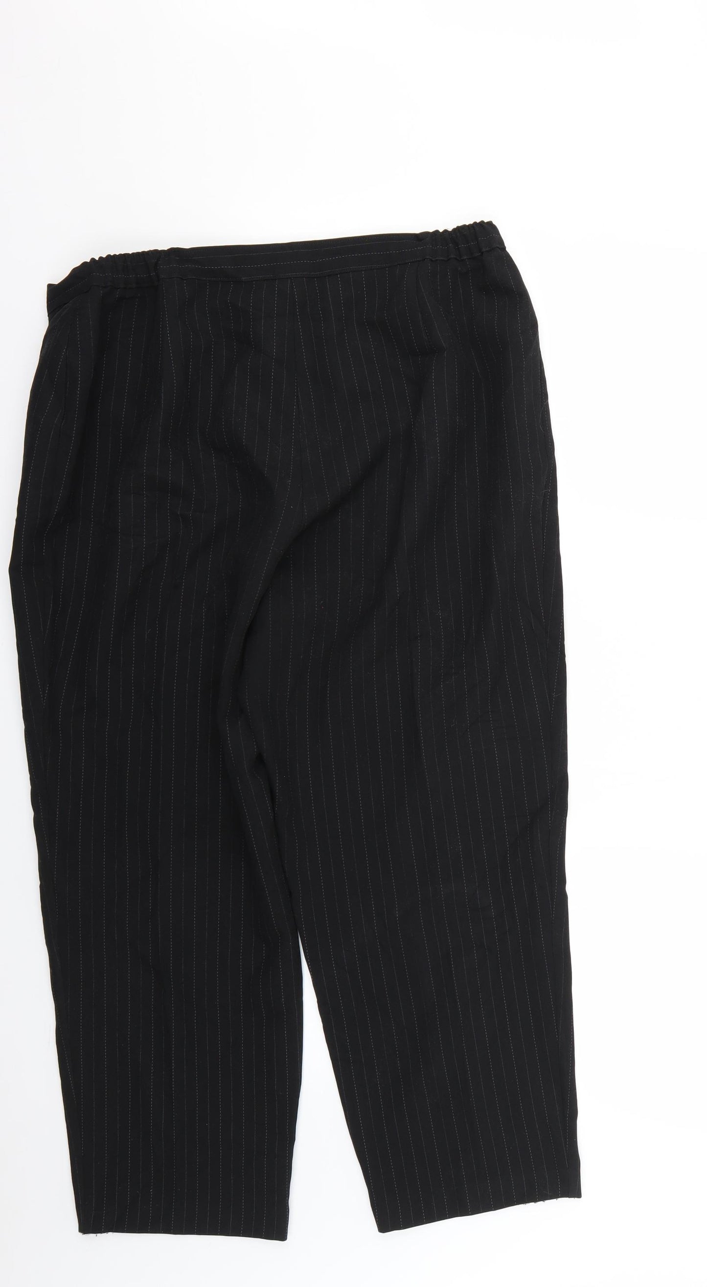 slimma Womens Black Striped  Trousers  Size 16 L24 in