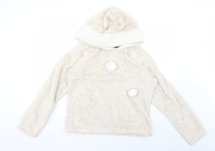 Marks and Spencer Womens Beige Pullover Hoodie Size 10