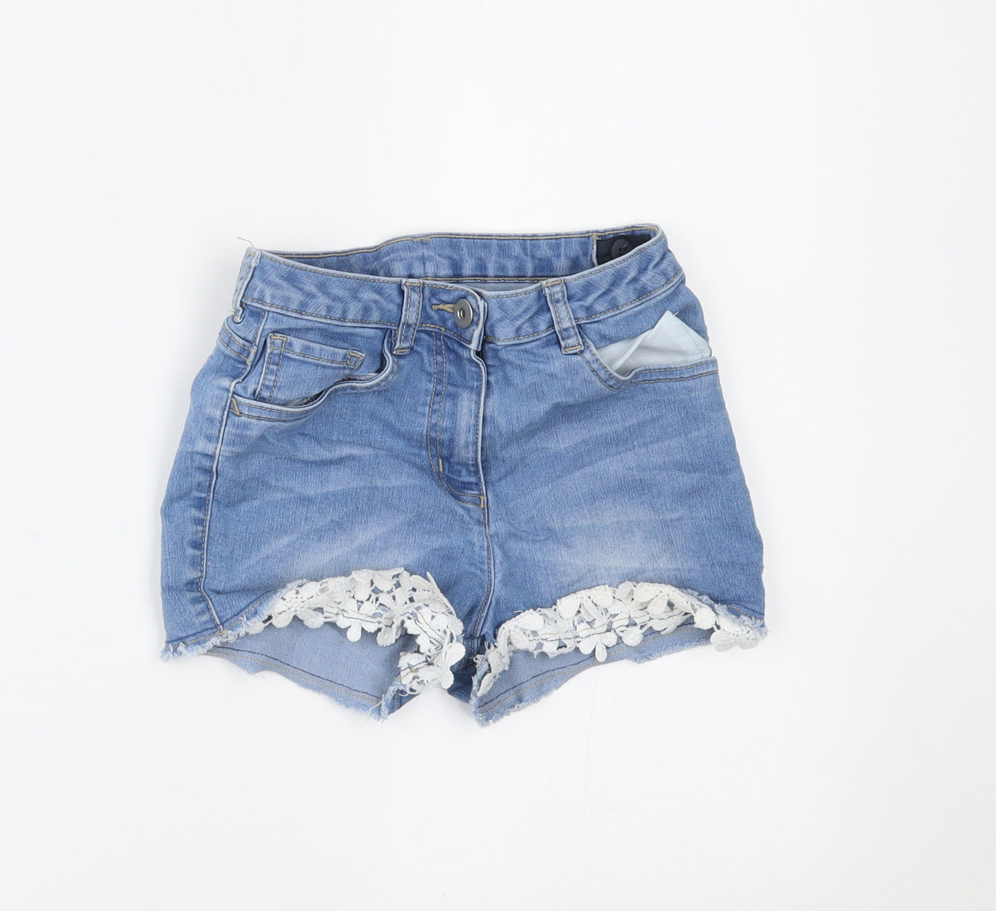 George Girls Blue  Denim Hot Pants Shorts Size 8-9 Years