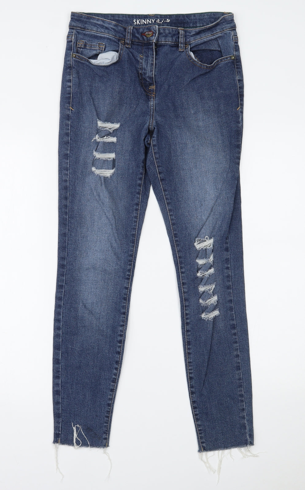 NEXT Womens Blue  Denim Skinny Jeans Size 10 L28 in
