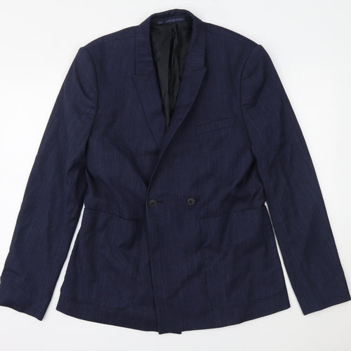 Preworn Mens Blue   Jacket Suit Jacket Size 36