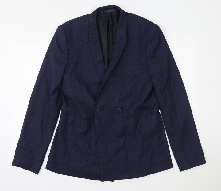Preworn Mens Blue   Jacket Suit Jacket Size 36