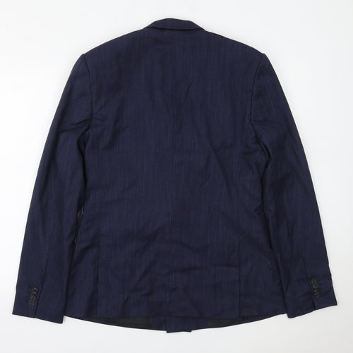 Preworn Mens Blue   Jacket Suit Jacket Size 36