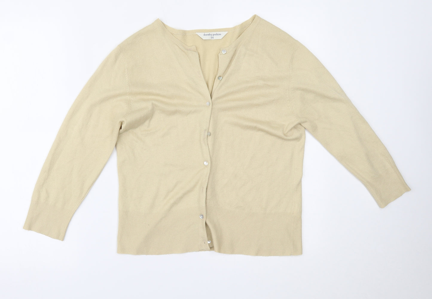 Dorothy Perkins Womens Beige   Cardigan Jumper Size 14