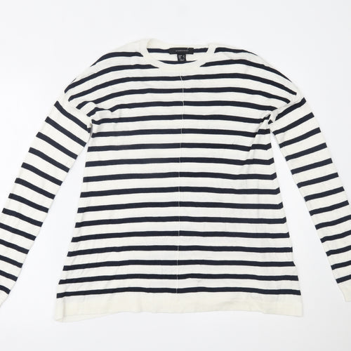 Primark Womens White Striped  Basic Blouse Size 10