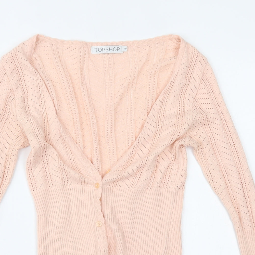 Topshop Womens Pink   Cardigan Jumper Size 10