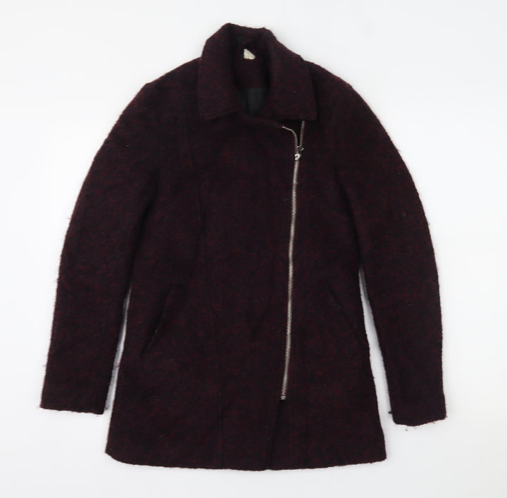 H&M Womens Purple Overcoat Coat Size 4