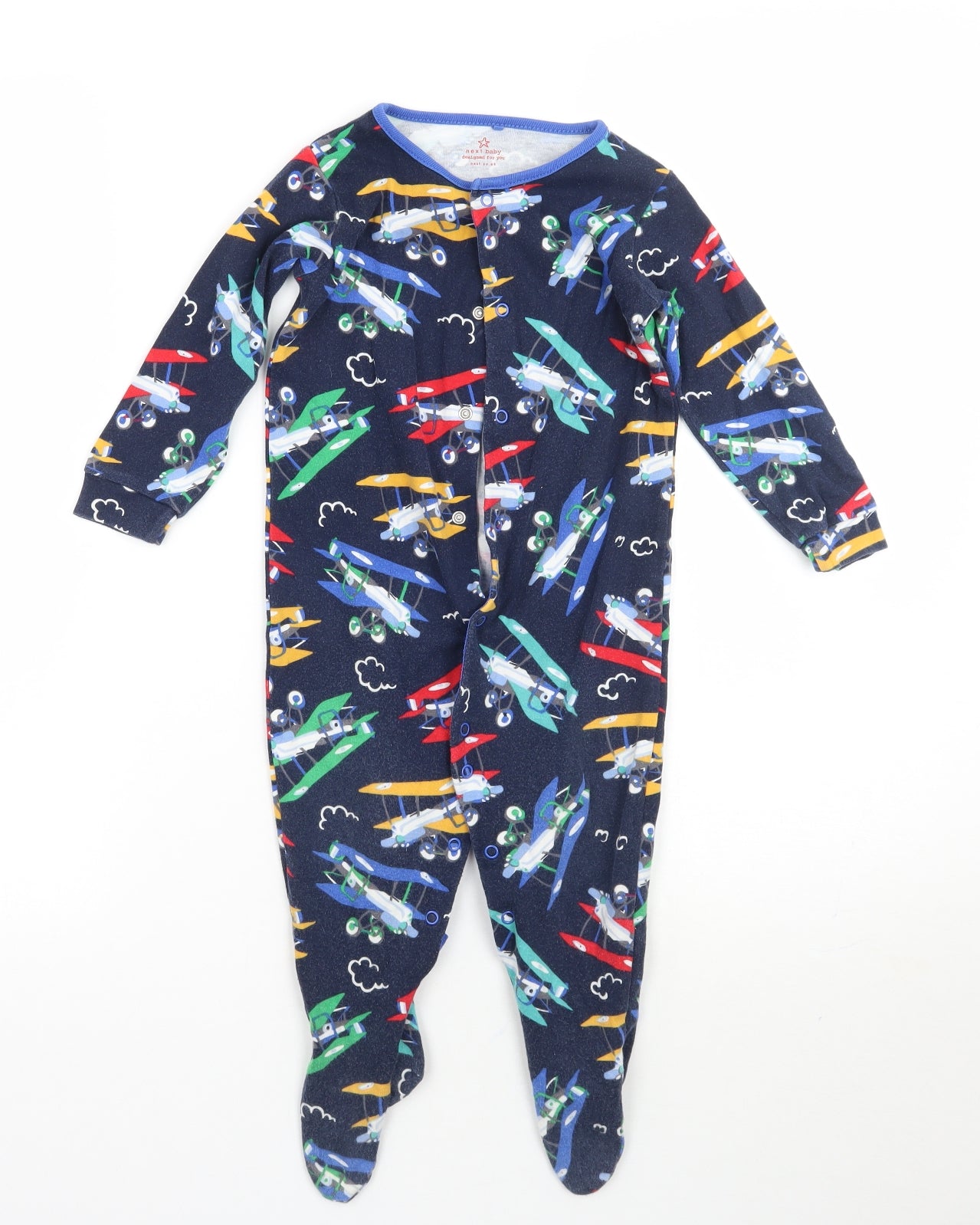 NEXT Baby Blue Geometric  Babygrow One-Piece Size 12-18 Months
